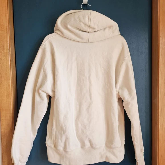 Champion Women's Double Hooded Cream & Army Green Reverse Weave Hoodie - Picture 2 of 4